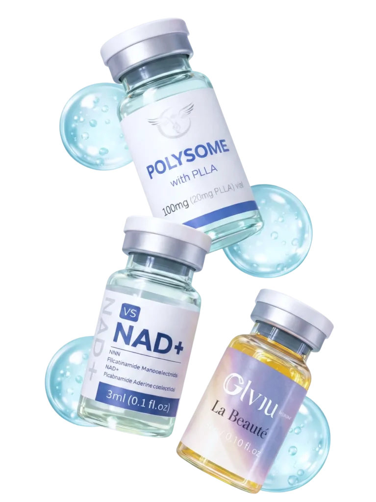 Профессиональная корейская косметика для косметологов: ампулы Polysome with PLLA, VS NAD+ и GLVU La Beauté — препараты для клиник и салонов в России.