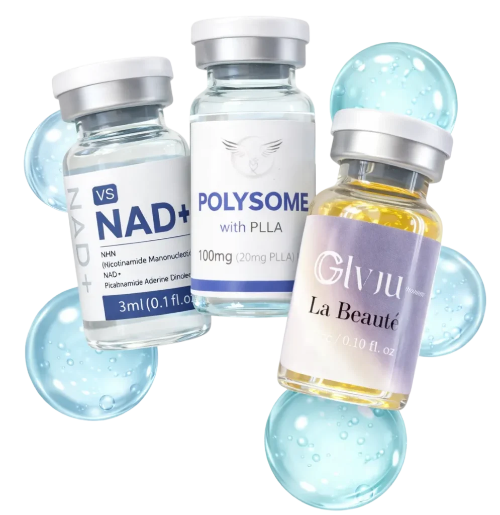 Профессиональная корейская косметика для косметологов: ампулы Polysome with PLLA, VS NAD+ и GLVU La Beauté — препараты для клиник и салонов в России.